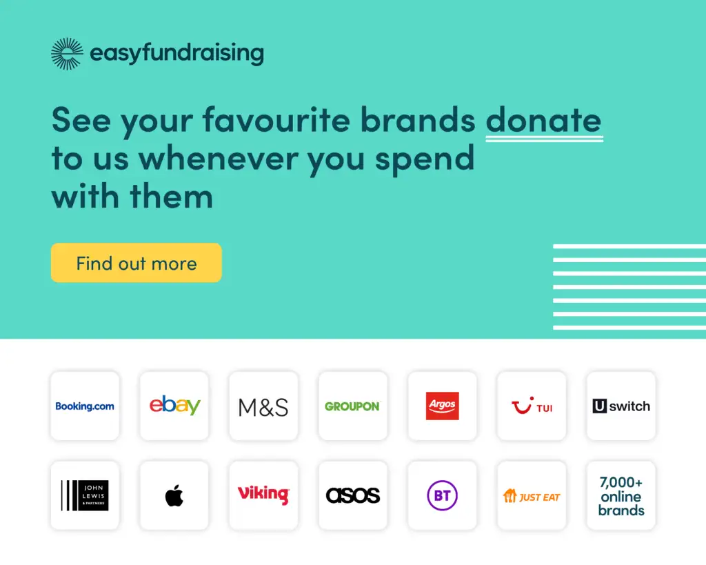 Fundraise with easyfundraising — see your favourite brands donate to us whenever you spend